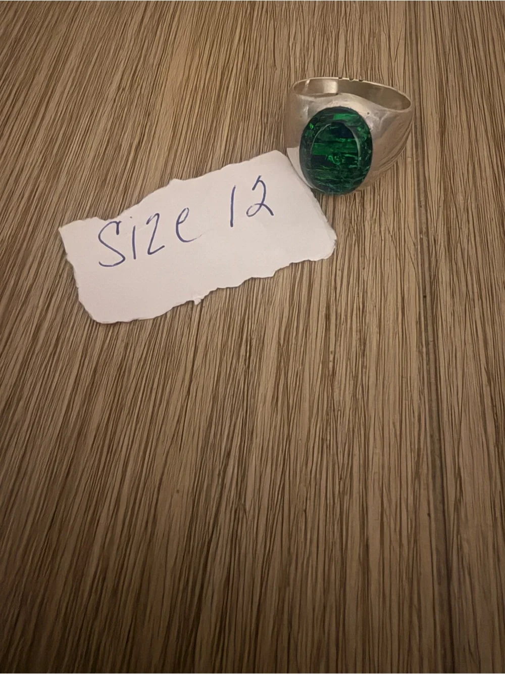 Escorcia (MEX ME-61) High Purity Silver Inlaid Simulant Black Opal Size 12 Ring
